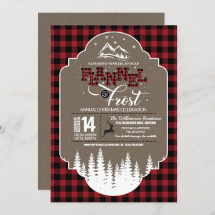 Flannel and Frost Country Weihnachts-Party Einladung