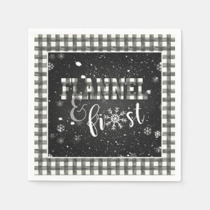 Flannel and Frost Paper Napkin - Weiß - Schnee Serviette