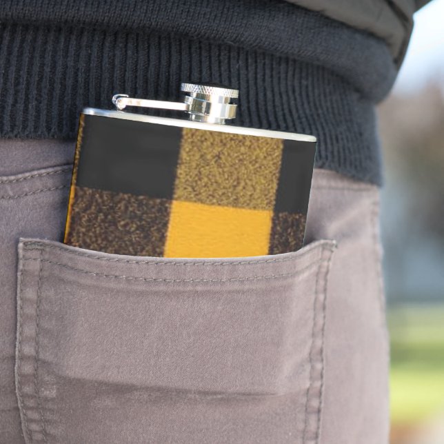 Flannel Buffalo Kariert Gelbe Lumberjack-Textur Flachmann (Beispiel)