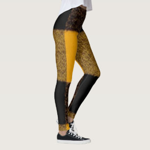 Flannel Buffalo Kariert Gelbe Lumberjack-Textur Leggings