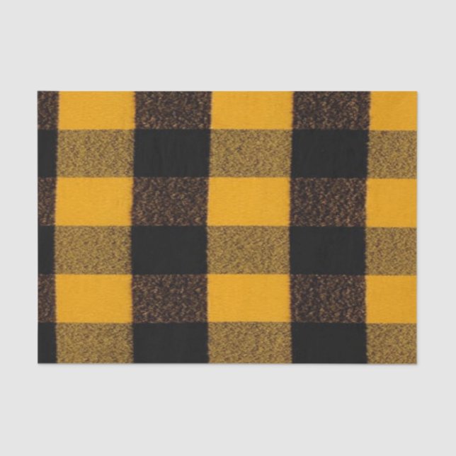 Flannel Buffalo Kariert Gelbe Lumberjack-Textur Seidenpapier (Vorderseite)