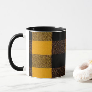 Flannel Buffalo Kariert Gelbe Lumberjack-Textur Tasse
