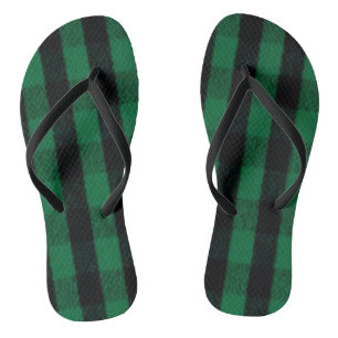 Flannel Buffalo Kariert Grüne Lumberjack-Textur Flip Flops