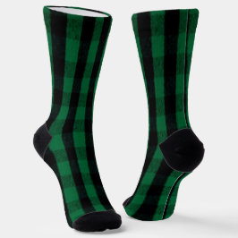 Flannel Buffalo Kariert Grüne Lumberjack-Textur Socken