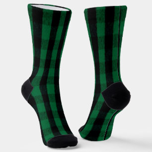 Flannel Buffalo Kariert Grüne Lumberjack-Textur Socken