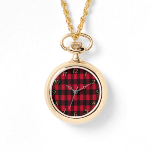 Flannel Buffalo Karierte Lumberjack-Textur Armbanduhr