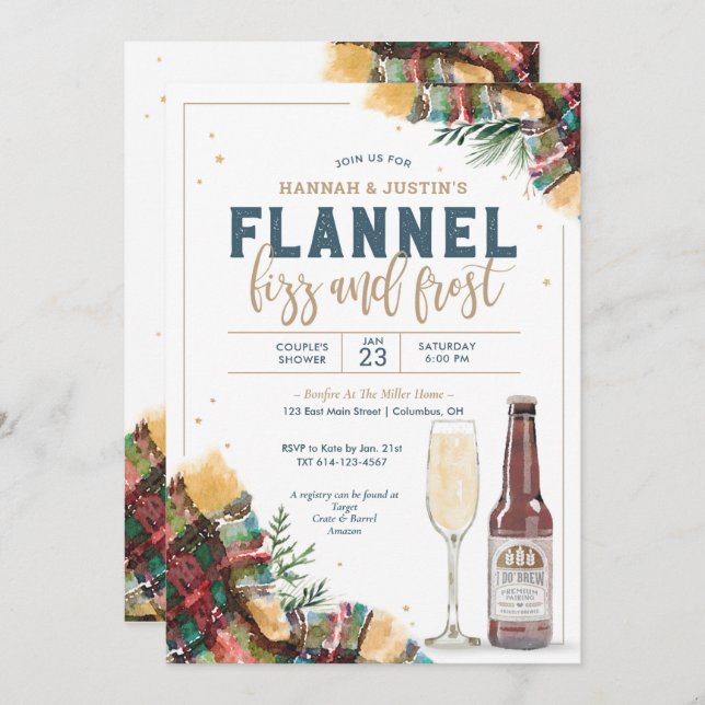 Flannel Fizz and Frost Couples - Einladung (Vorne/Hinten)