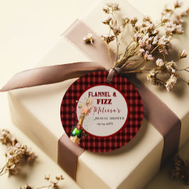 Flannel & fizz Winterrot & schwarz Brautparty Geschenkanhänger