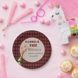 Flannel & fizz Winterrot & schwarz Brautparty Pappteller