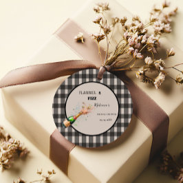 Flannel & fizz Winterschwarz & Weißes Brautparty Geschenkanhänger