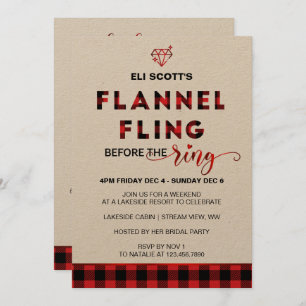 Flannel Fling Bachelorette Einladung + Route