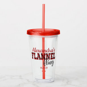 Flannel Fling - Rot - Akryllischer Tumbler Acryltrinkbecher