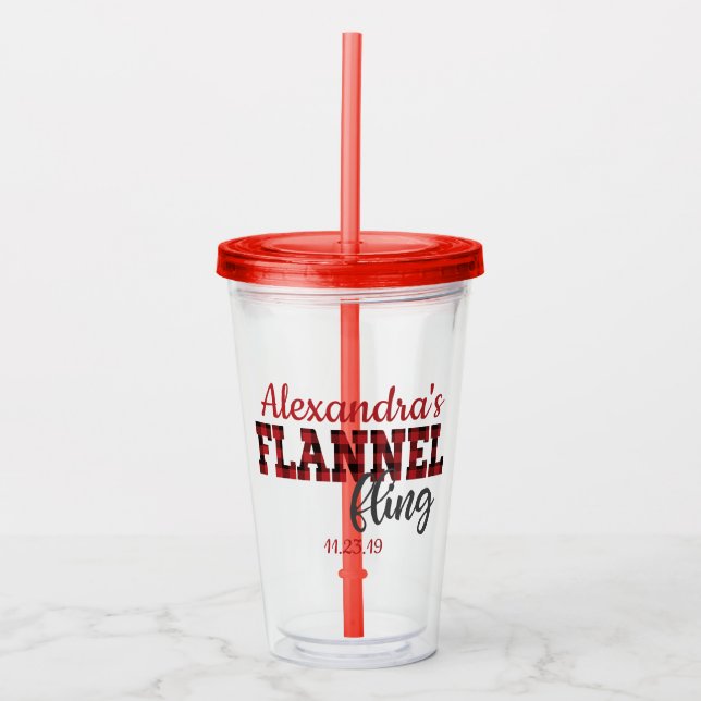 Flannel Fling - Rot - Akryllischer Tumbler Acryltrinkbecher (Vorderseite)