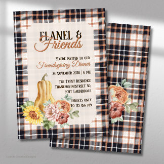 Flannel & Friends Herbst-/Herbst-Pumpkin-Flower-Pa Einladung