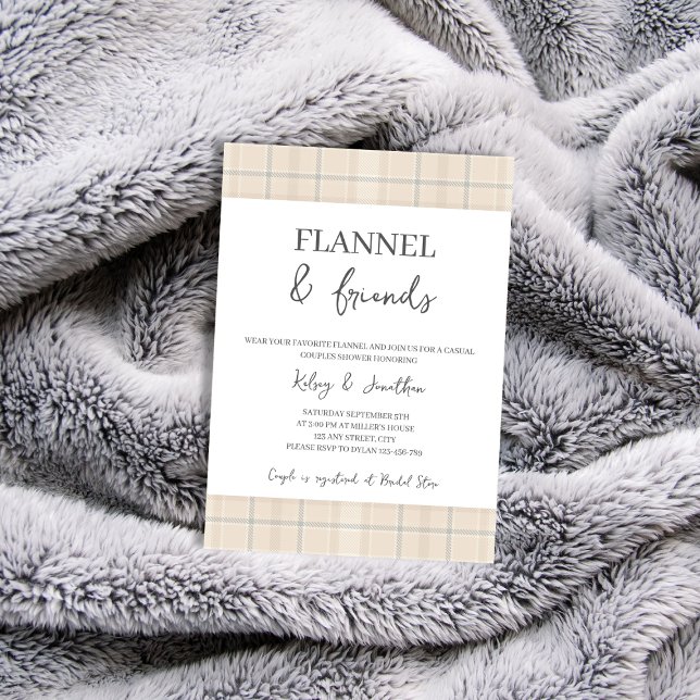 Flannel & Friends Rustikale Herbstpaare Dusche Einladung (Flannel & Friends Rustic Fall Couples Shower Invitation)
