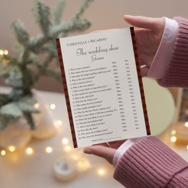 Flannel & friz Hochzeitsschuhspiel Bachelorette Ankündigung (Von Creator hochgeladen)