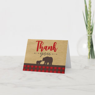 Flannel Lumberjack Bear Falten Danke Karte