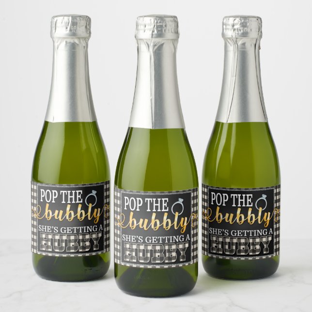 Flannel Pop the Bubbly She's Get a Hubby White (Flaschen)