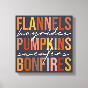 Flannel Sweaters Pumpkins fallen Favoriten Word Ar Leinwanddruck