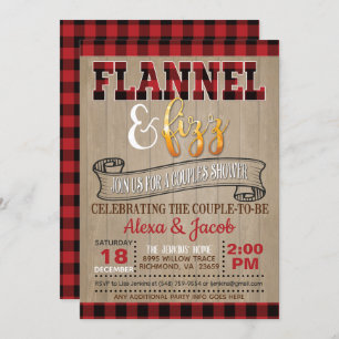 Flannel und Fizz Paare Dusche Einladung