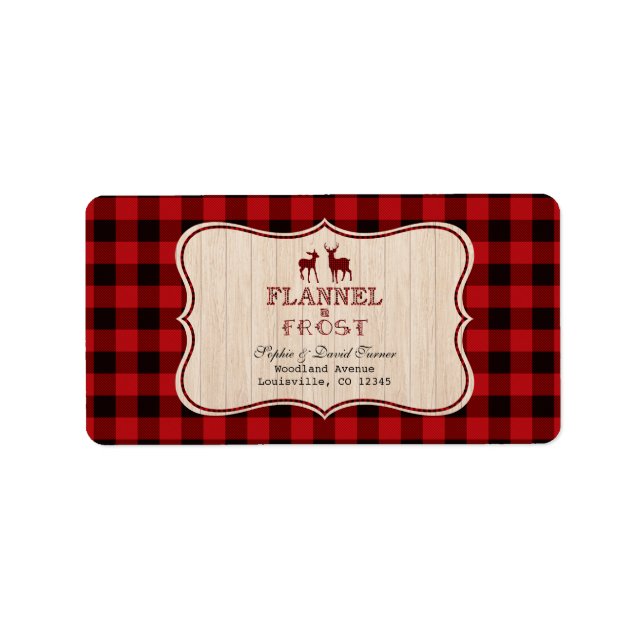 Flannel und Frost Lumberjack Weihnachtsfeiertag Adressaufkleber (Vorne)
