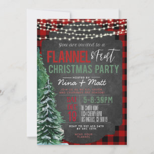 Flannel und Frost Weihnachts-Party Einladung