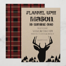 Flannel Up Karierte Weihnachtsfeier Einladung