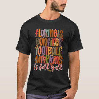 Flannels Bonfire Football Pumpkins Es fällt Y al T-Shirt