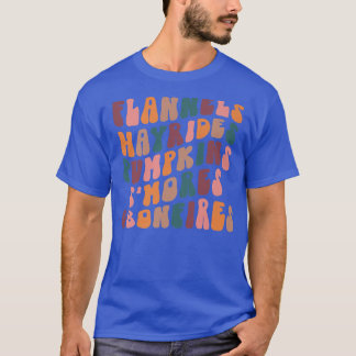 Flannels Hayrides Pumpkin Vintag Groovy Herbst The T-Shirt