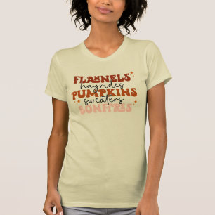 Flannels Hayrides Pumpkins Sweatins Bonfire Fall T-Shirt