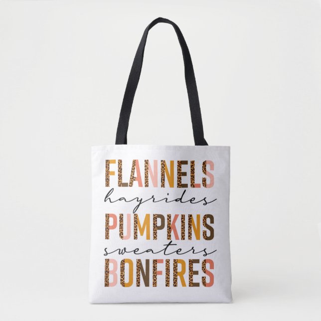 Flannels Hayrides Pumpkins Sweatins Bonfire Text (Vorderseite)