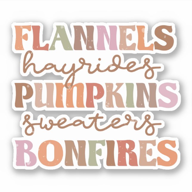Flannels Pumpkins Bonfire Aufkleber (Vorderseite)