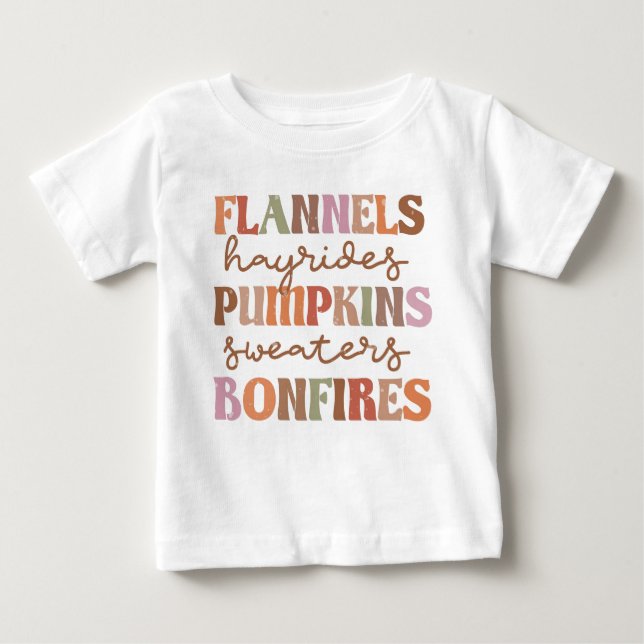 Flannels Pumpkins Bonfire Baby T-shirt (Vorderseite)