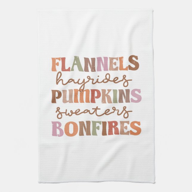 Flannels Pumpkins Bonfire Geschirrtuch (Vertikal)