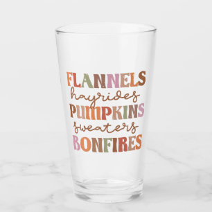 Flannels Pumpkins Bonfire Glas