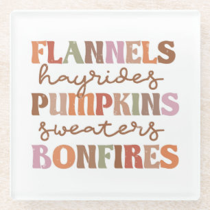 Flannels Pumpkins Bonfire Glasuntersetzer