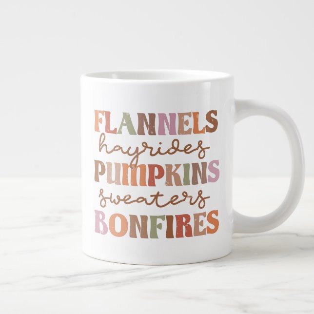 Flannels Pumpkins Bonfire Jumbo-Tasse (Rechts)