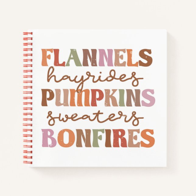 Flannels Pumpkins Bonfire Notizbuch (Vorderseite)
