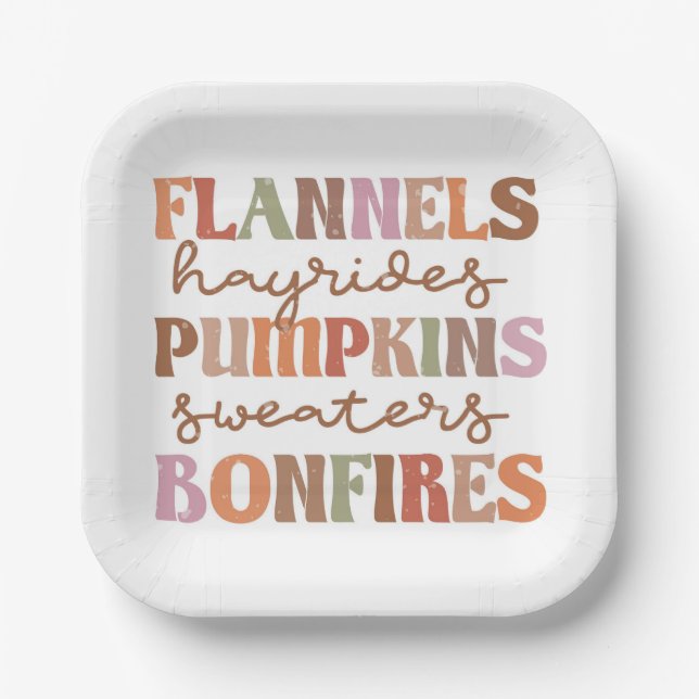Flannels Pumpkins Bonfire Pappteller (Vorderseite)