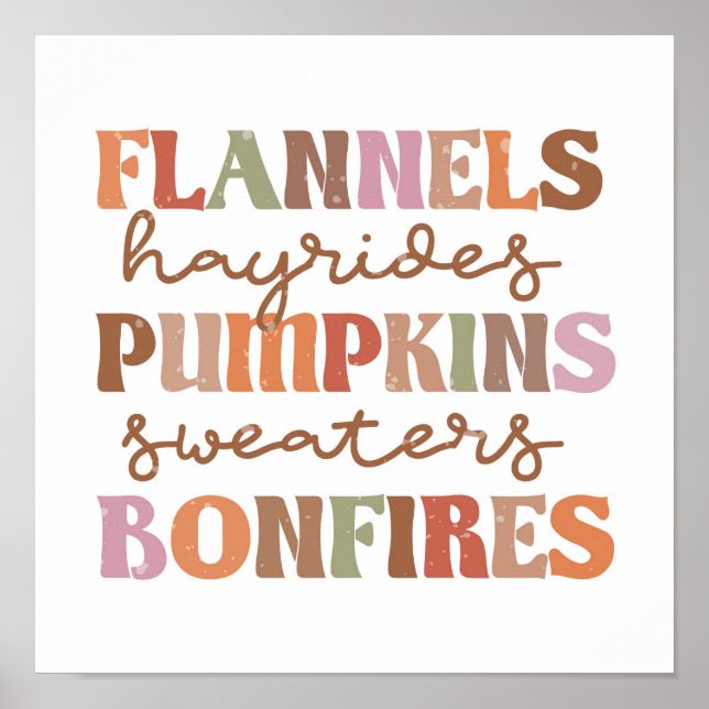 Flannels Pumpkins Bonfire Poster (Vorne)
