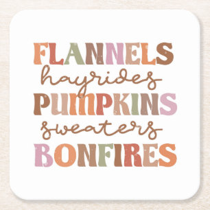 Flannels Pumpkins Bonfire Rechteckiger Pappuntersetzer