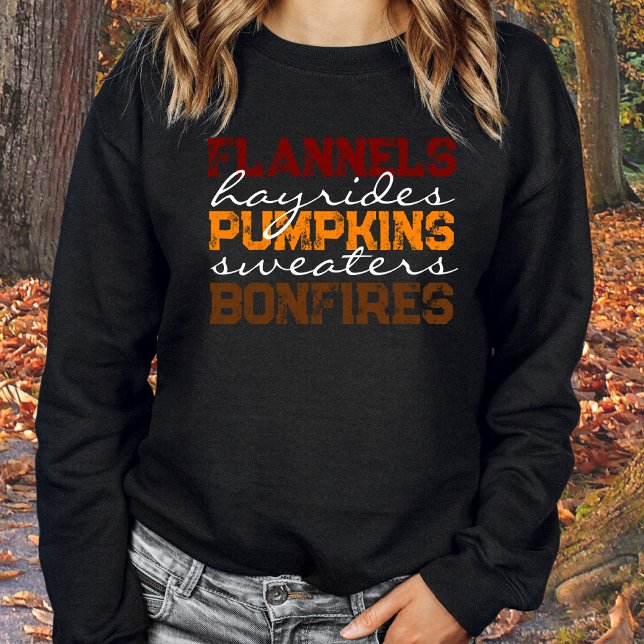 Flannels Pumpkins Hayrides Bonfire Fall T - Shirt (Von Creator hochgeladen)