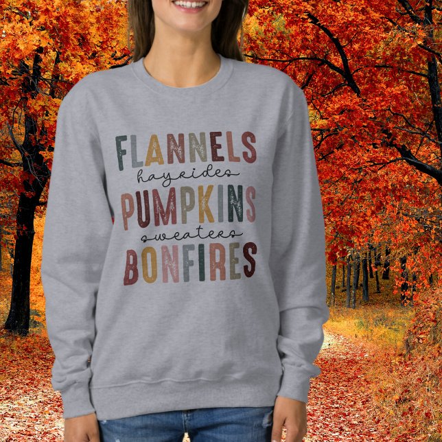 Flannes, Pumkins, Hayrides, Bonbrände, Fall Sweatshirt (Von Creator hochgeladen)
