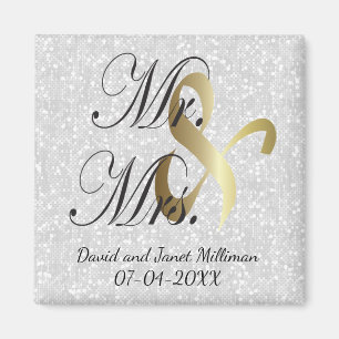Flansch & Groom Mr & Mrs Wedding Keepsake Magnet