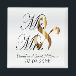 Flansch & Groom Mr & Mrs Wedding Keepsake Magnet<br><div class="desc">Wedding Day Favor Magnets. An Wedding Day Keepsake from the Bride and Groom ready to personalize. ⭐ This Product is 100% Customizable. Graphics and / or text can be added, deleted, moved, resized, change around, rotated usw... 99 Prozent ⭐ my designs in my store are done in layers. This makes...</div>