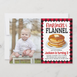 Flapjacks und Flannel Pancake Foto Geburtstag Einladung