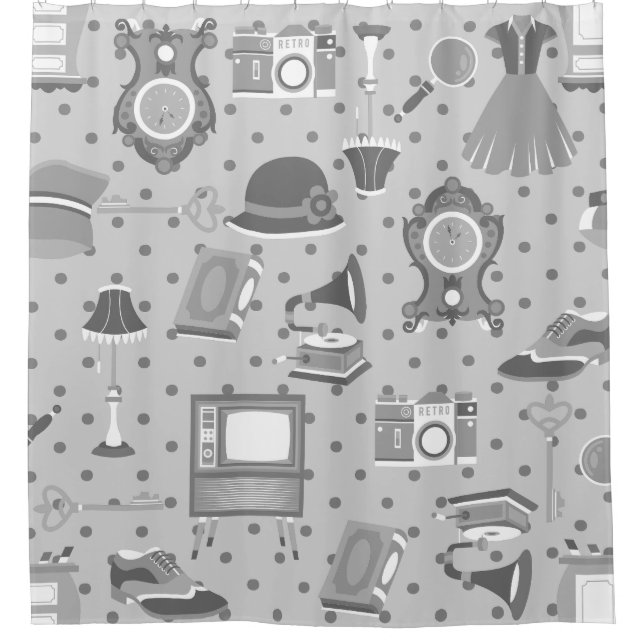 Flapper antike Nostalgie altmodische Dekoration Duschvorhang (Vorderseite)
