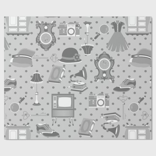 Flapper antike Nostalgie altmodische Dekoration Geschenkpapier (Flach)