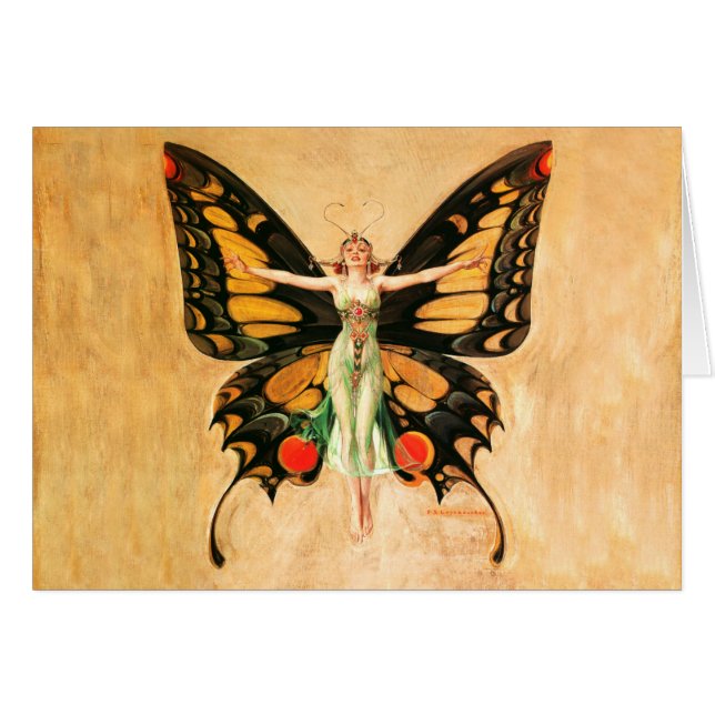 Flapper Butterfly Flying Frauan Illustration (Vorderseite (Horizontal))