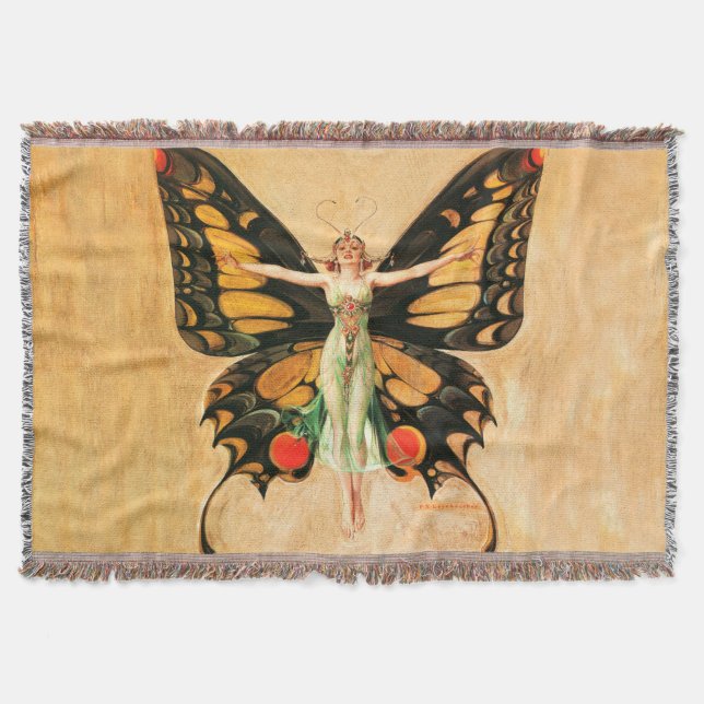 Flapper Butterfly Flying Frauan Illustration Decke (Vorderseite)